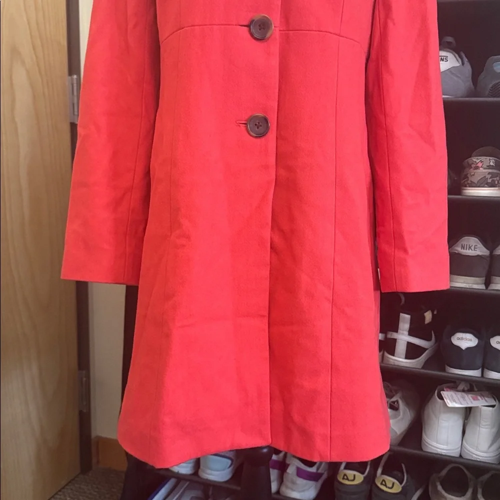 EUC J. Crew striking coral color, flawless coat. Medium thickness. Women’s Sz 10 - Picture 3 of 16